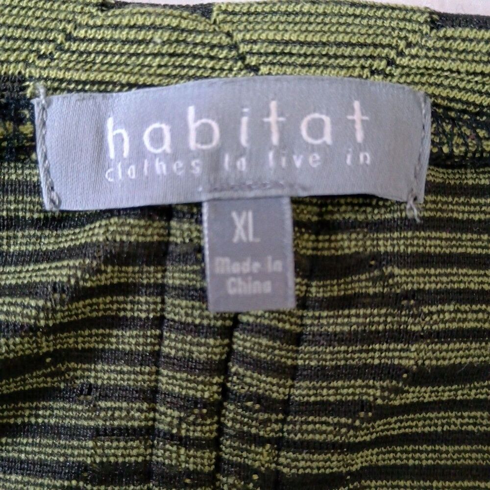 Habitat Top Womens Sz XL Green Black Geometric Textured Stretchy Casual - Picture 8 of 10